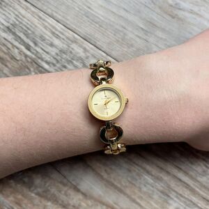 Etienne Aigner Gold Tone Bracelet Watch Classic Round Dress Watch Dainty Antique
